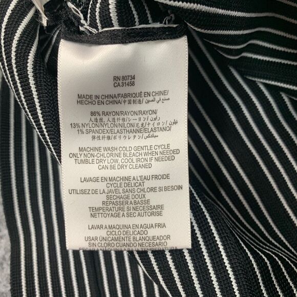 BCBGMaxazria Skirt Womens XS Extra Small Black White Striped Bandage Knit Mini - Picture 6 of 10